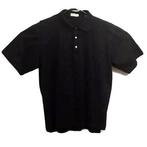 Peter Millar Golf Polo Short Sleeve Cotton Collar Black Ross Cup Shirt Mens L